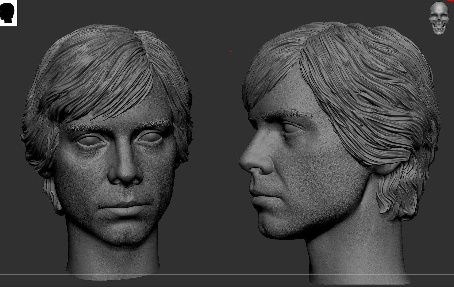 Luke Skywalker Head 3D print model_9