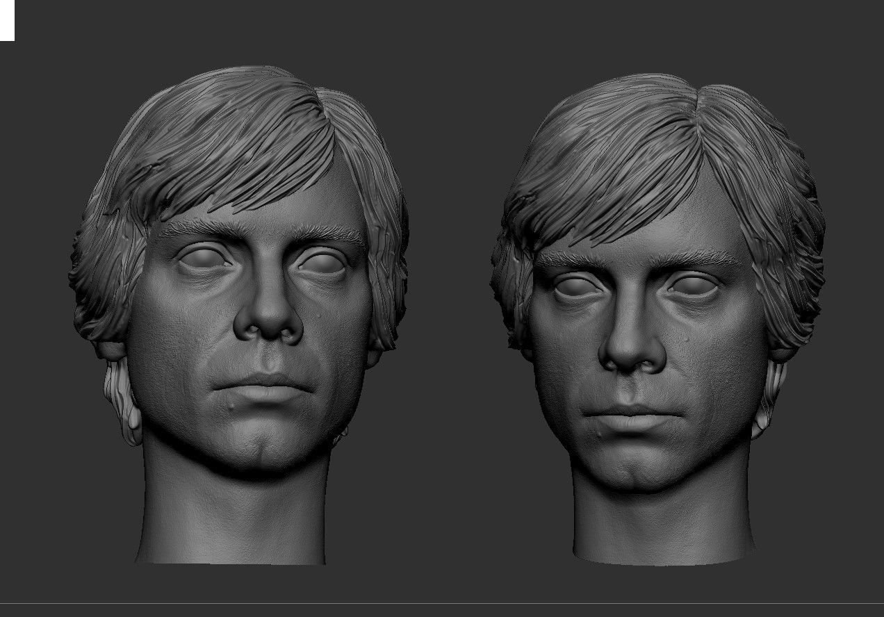 Luke Skywalker Head 3D print model_8