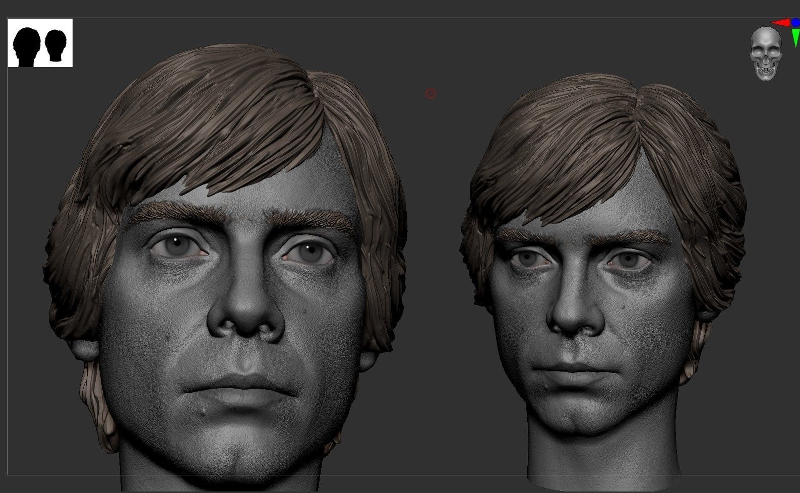 Luke Skywalker Head 3D print model_4