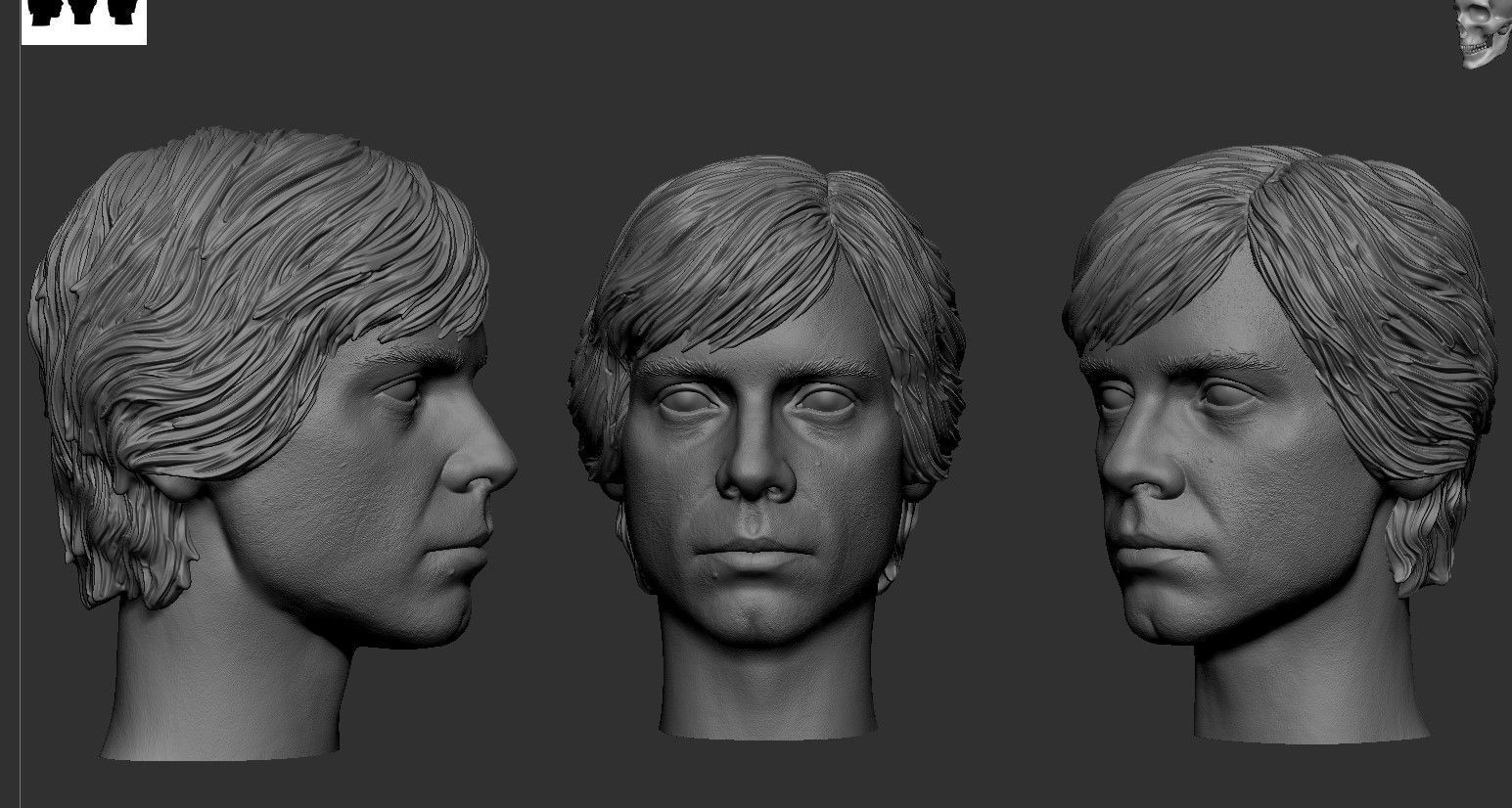 Luke Skywalker Head 3D print model_10