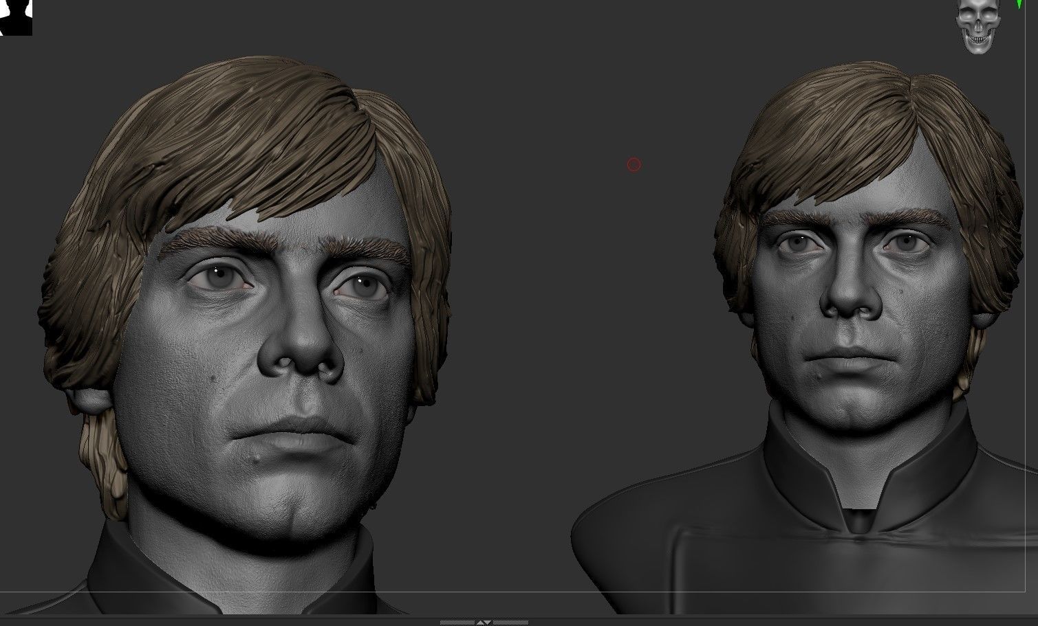 Luke Skywalker Head 3D print model_3