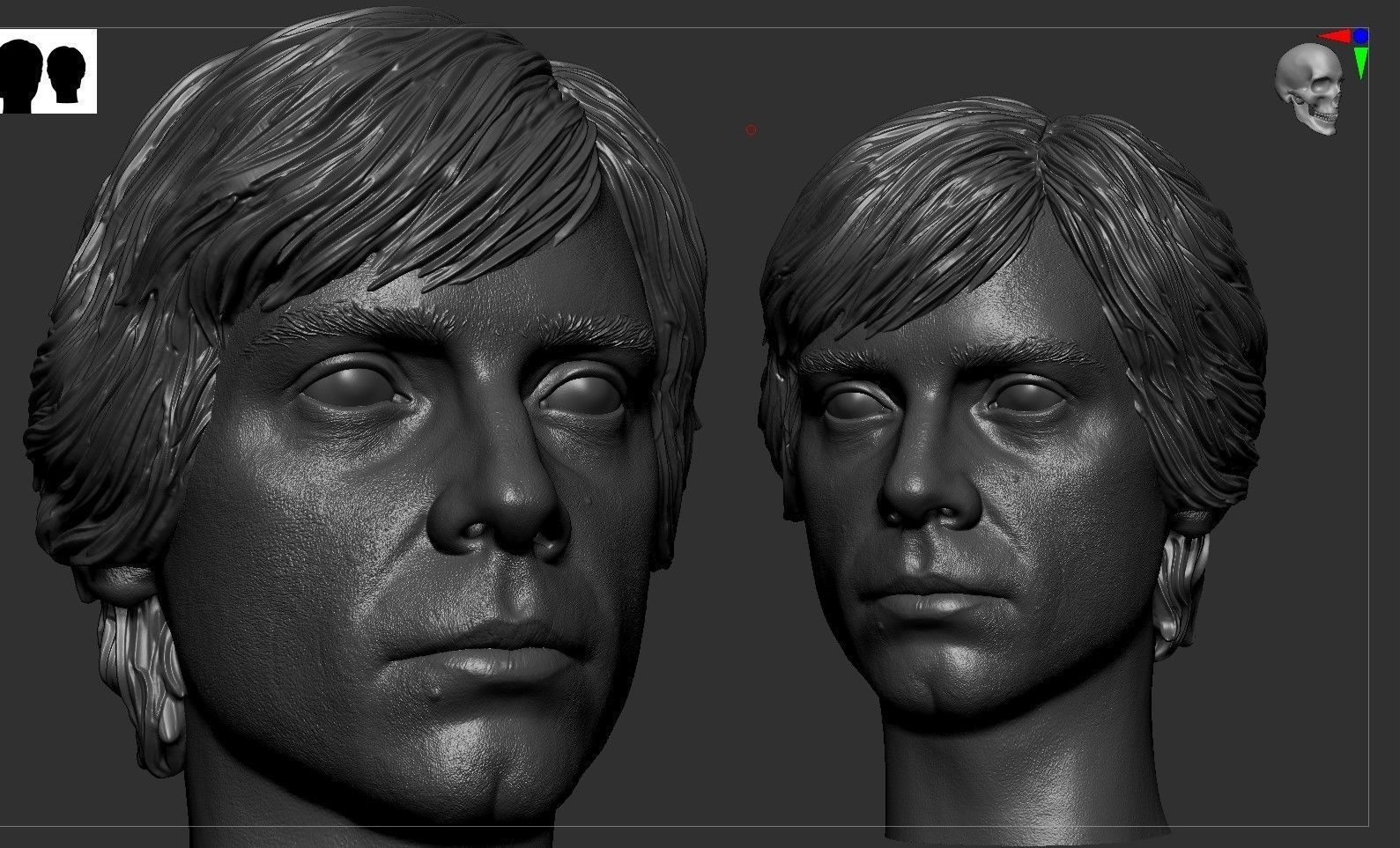Luke Skywalker Head 3D print model_7