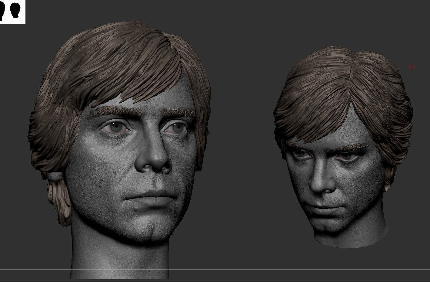 Luke Skywalker Head 3D print model_5