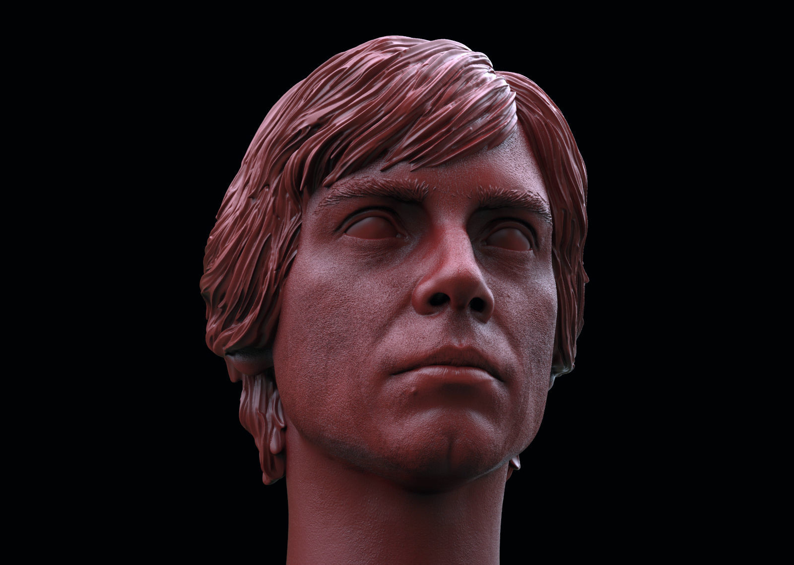 Luke Skywalker Head 3D print model_2