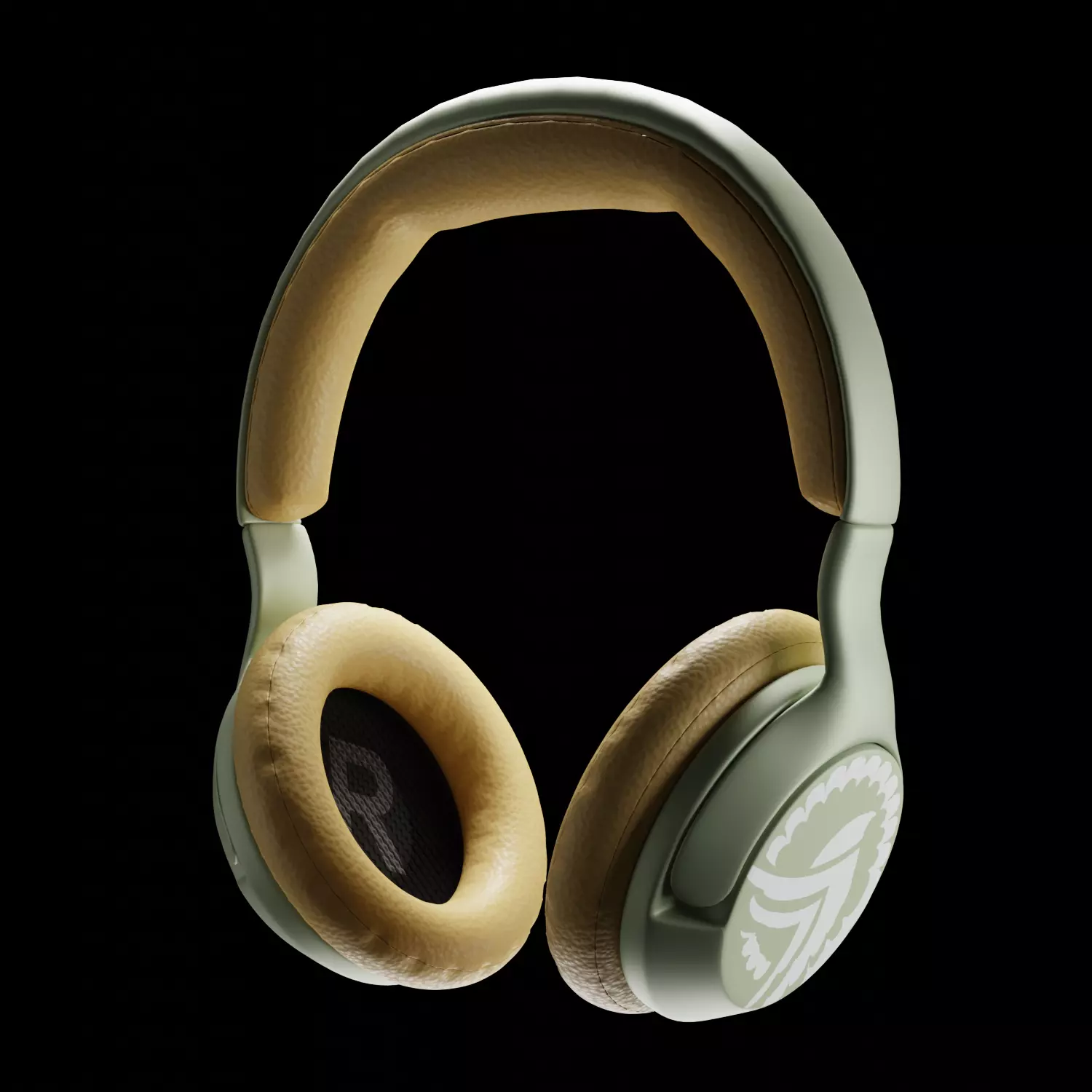 Headphone with soft earbuds Customizable Brand and color 3D model_0