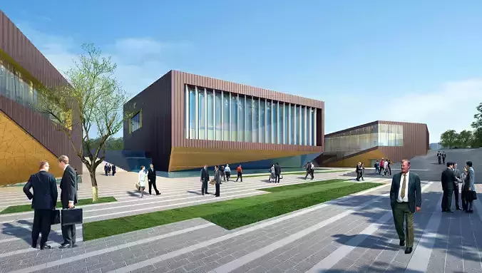 3Dmax fashion city commercial square building 328