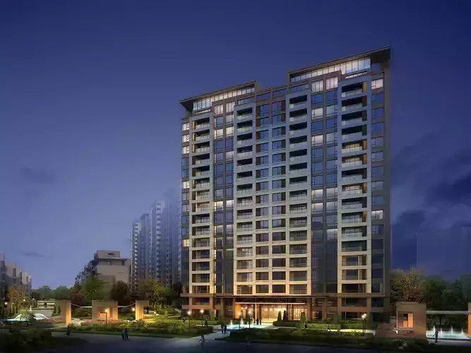 3Dmax fashion city commercial square building 330