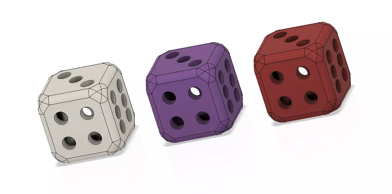 cheated dice set 3D print model