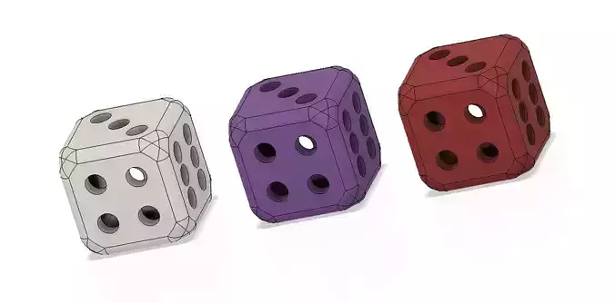 cheated dice set 3D print model