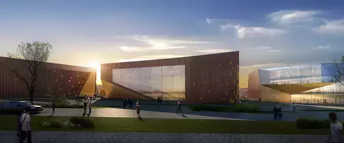 3Dmax fashion city commercial square building 335