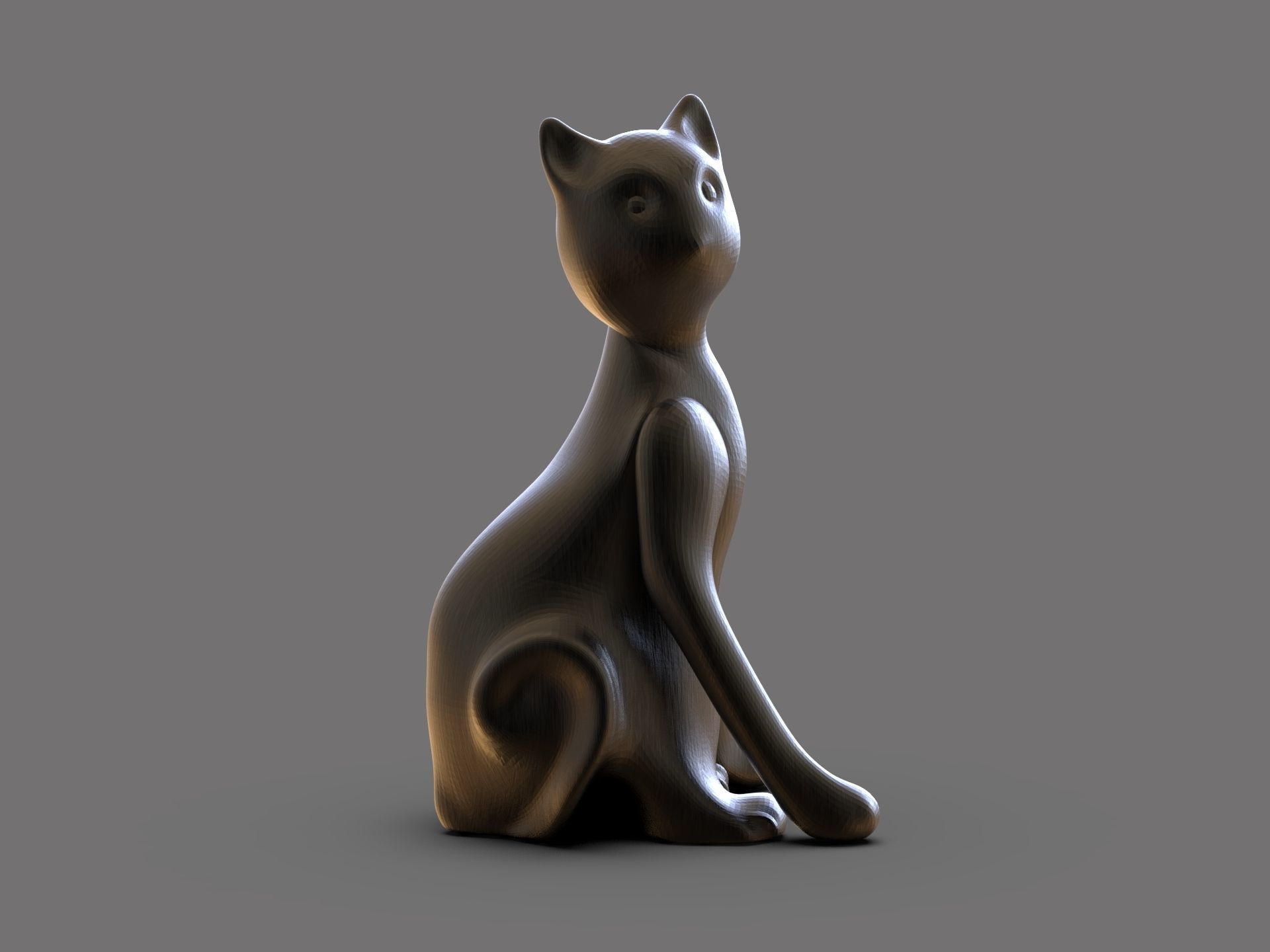 Cat Figurine 3D print model_3