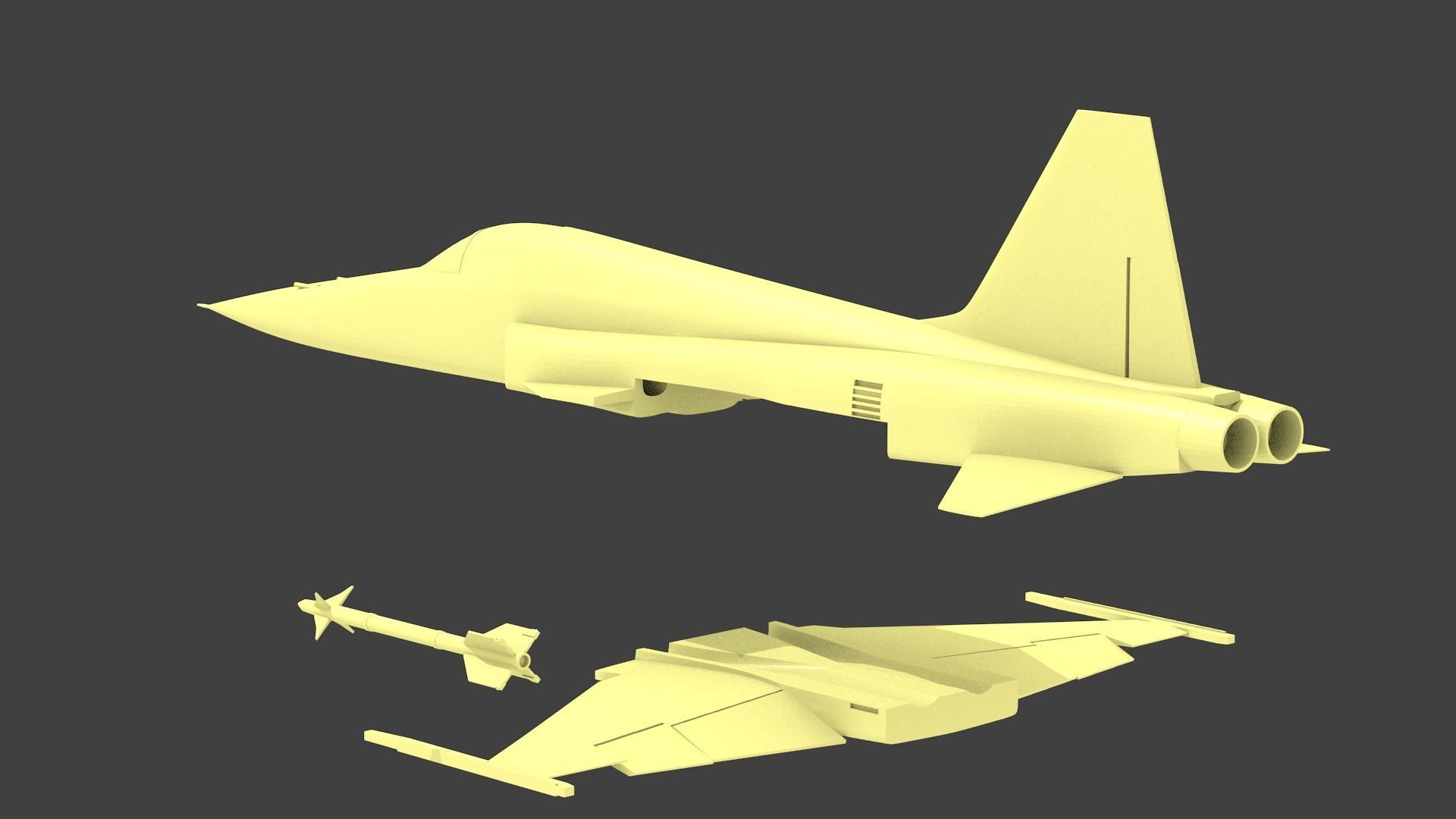 F-5E  TigerII  topgun mig-28 3D print model_6
