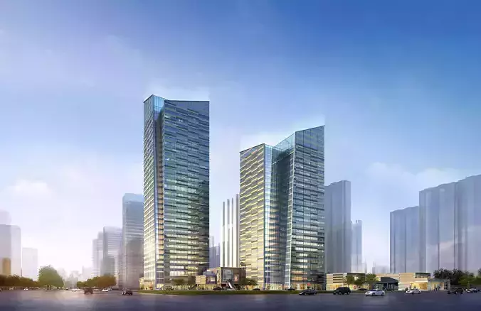 3Dmax fashion city commercial square building 338