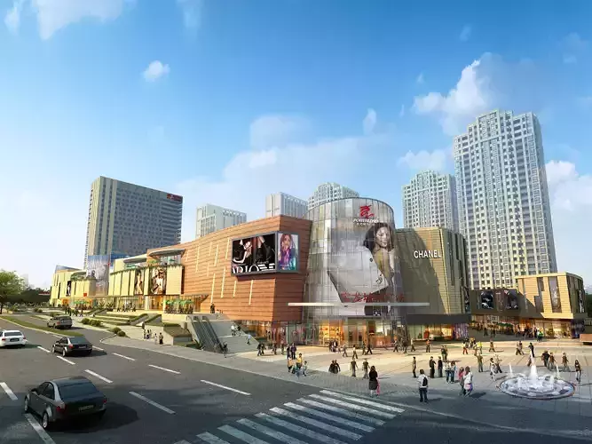3Dmax fashion city commercial square building 339