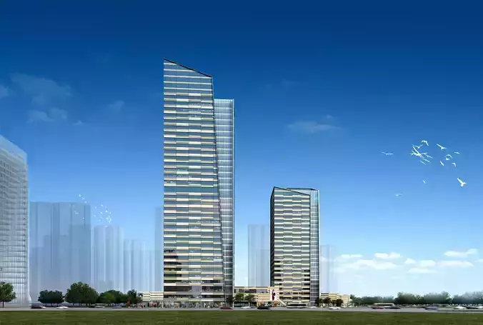 3Dmax fashion city commercial square building 341