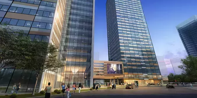 3Dmax fashion city commercial square building 345