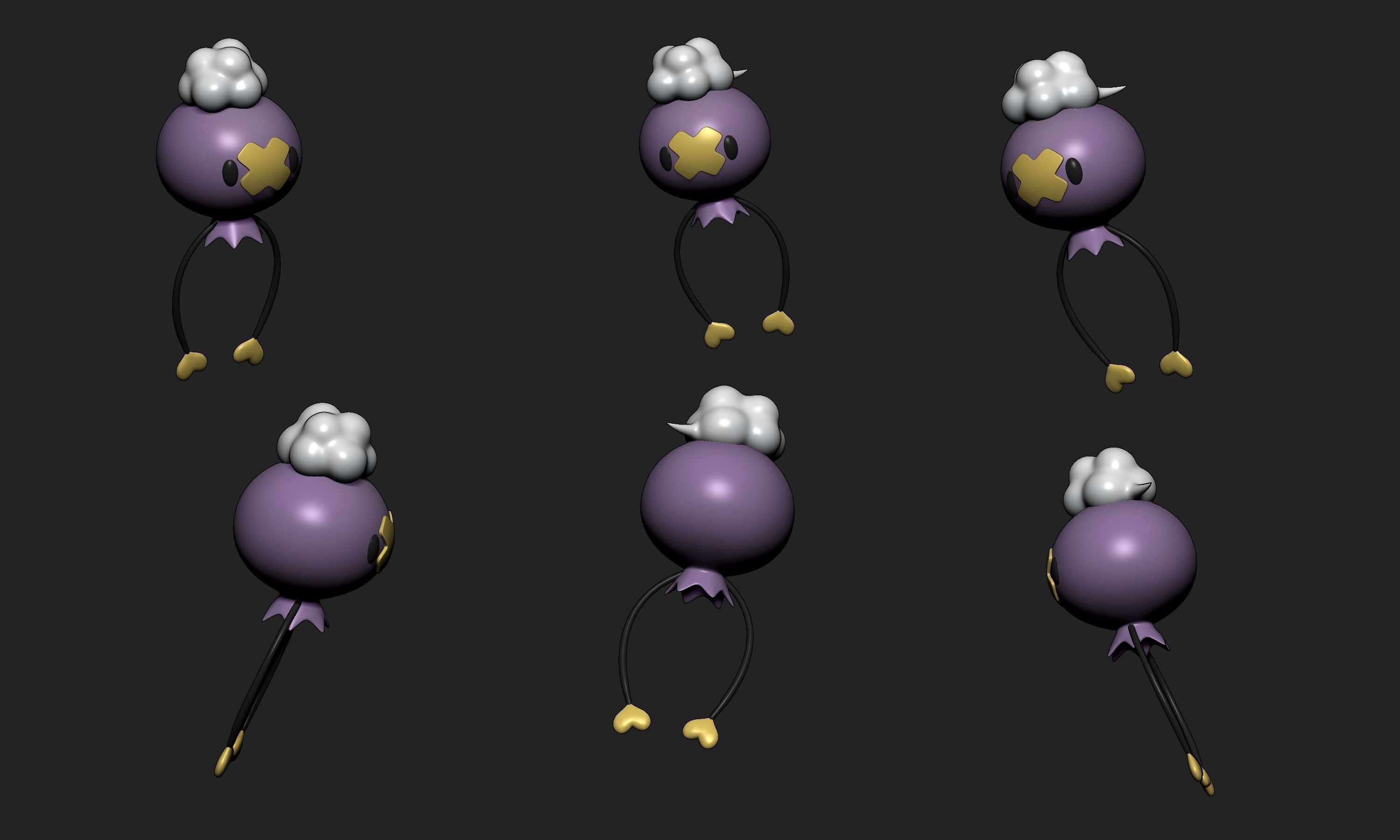 Pokemon - Drifloon with 2 poses 3D print model_8