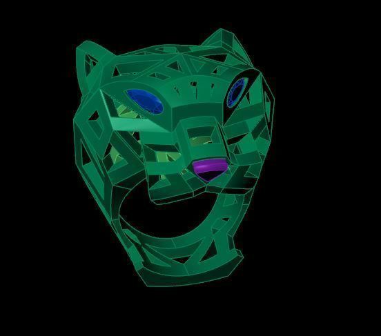 Tiger Leopard Rings 3D print model_2