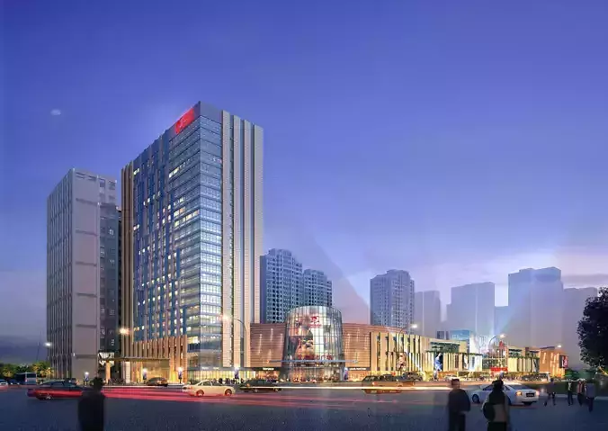 3Dmax fashion city commercial square building 346