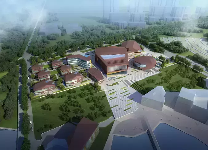 3Dmax fashion city commercial square building 347