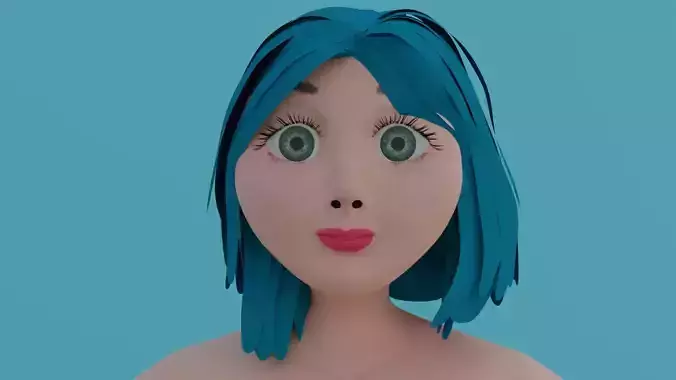 female cartoon character with blue hair her name is nola