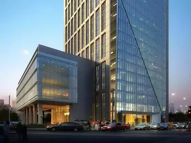 3Dmax fashion city commercial square building 348