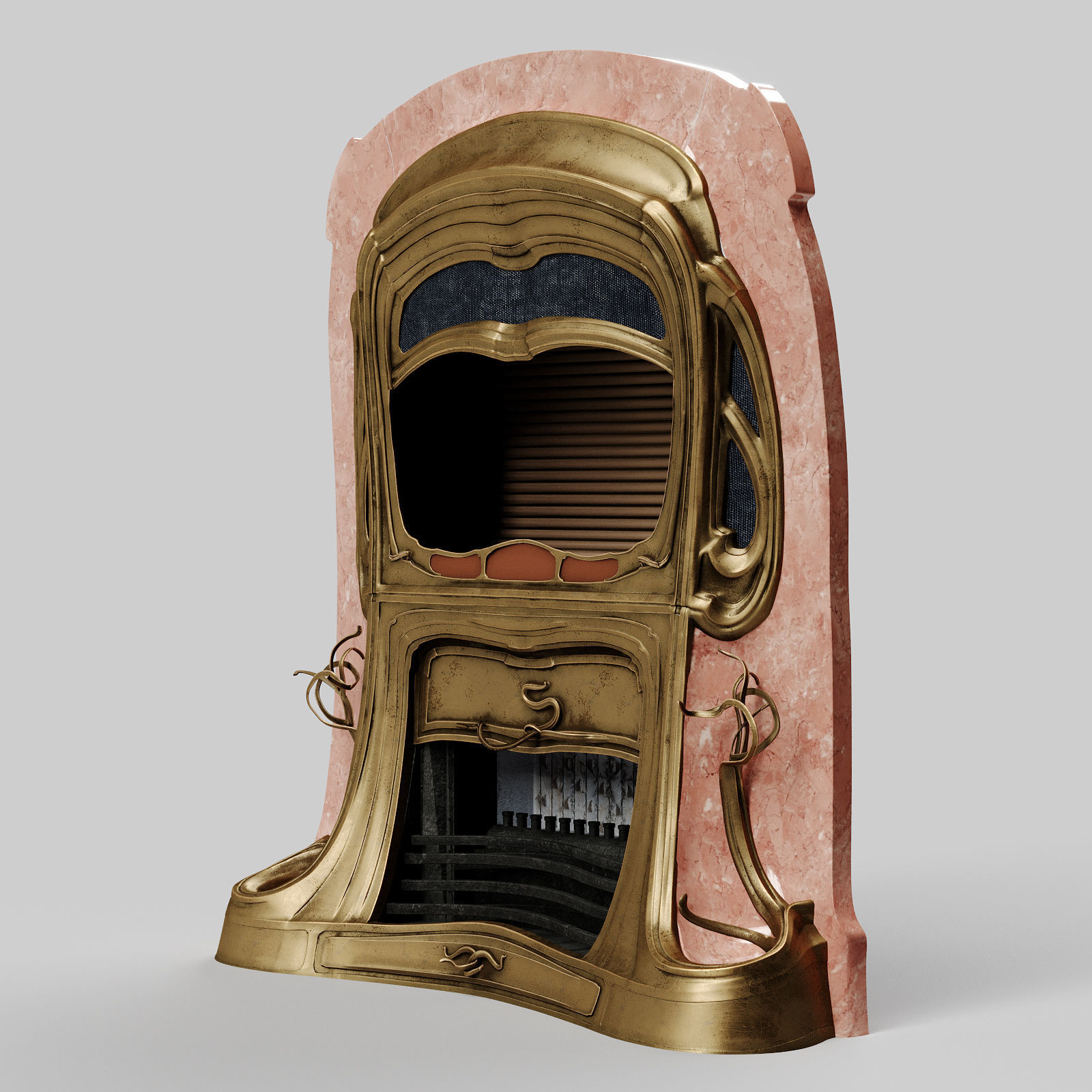 Art NOUVEAU firepalce 3D model_2