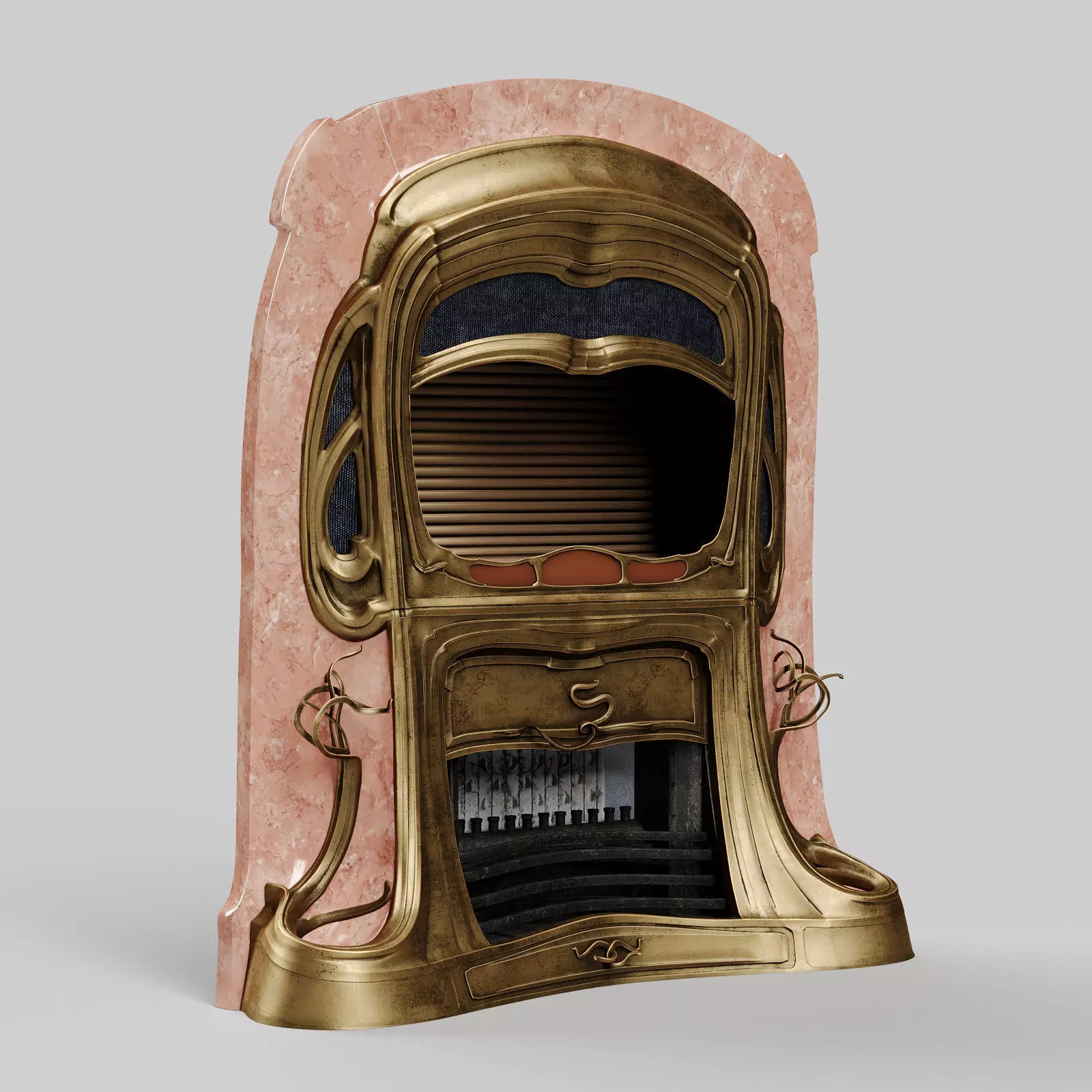 Art NOUVEAU firepalce 3D model_0