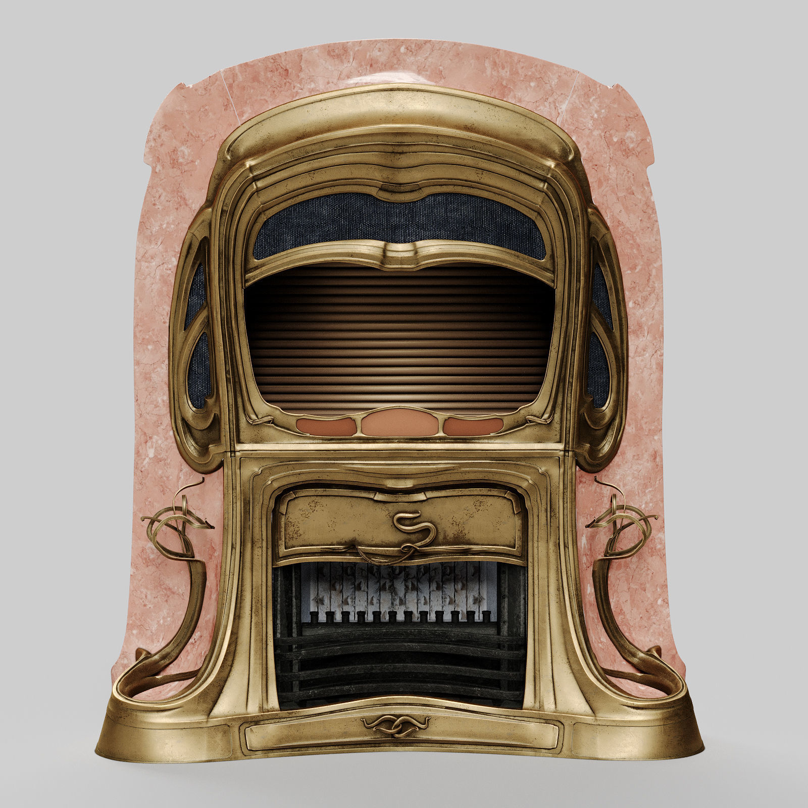 Art NOUVEAU firepalce 3D model_1
