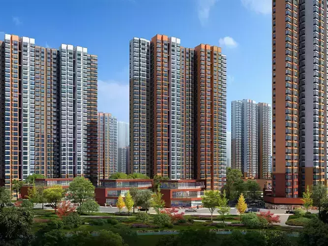 3Dmax fashion city commercial square building 351