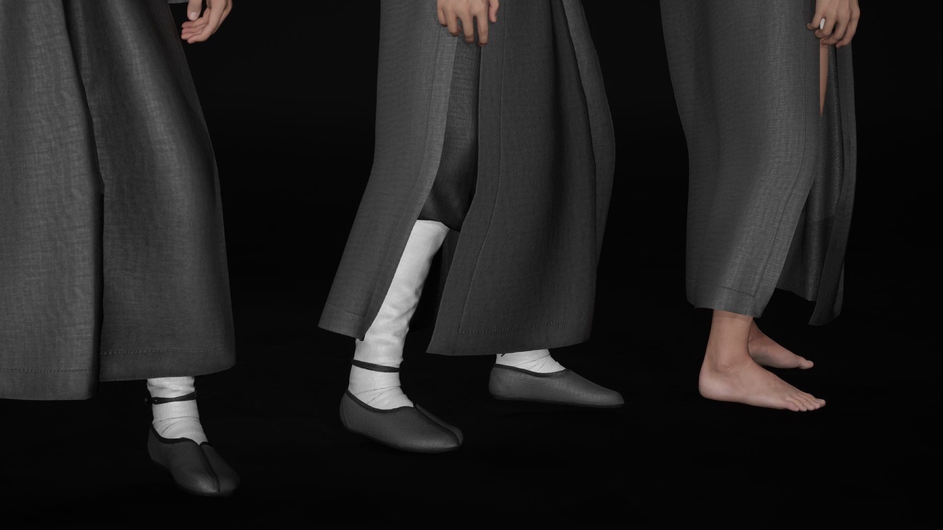 Man in Martial Suit 4 - Modular - Rigged Low-poly 3D model_19