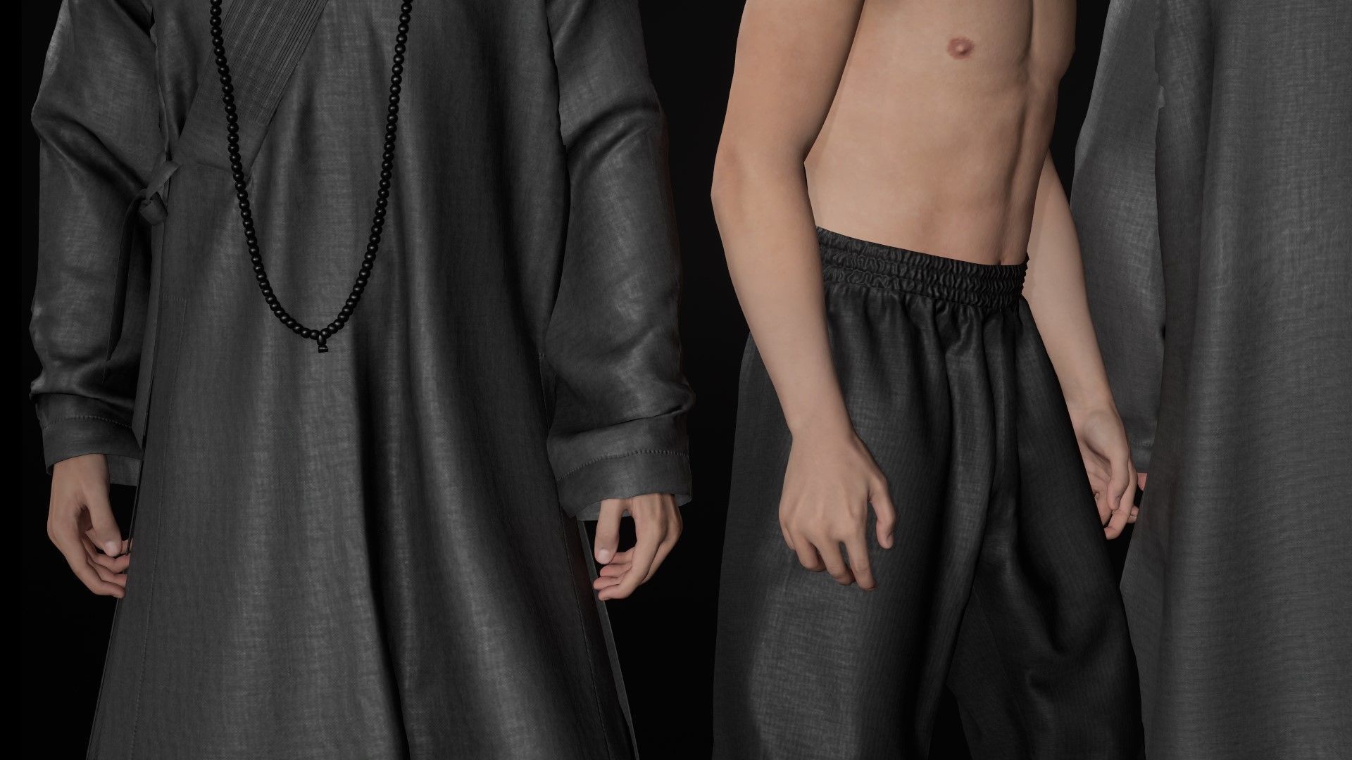 Man in Martial Suit 4 - Modular - Rigged Low-poly 3D model_22