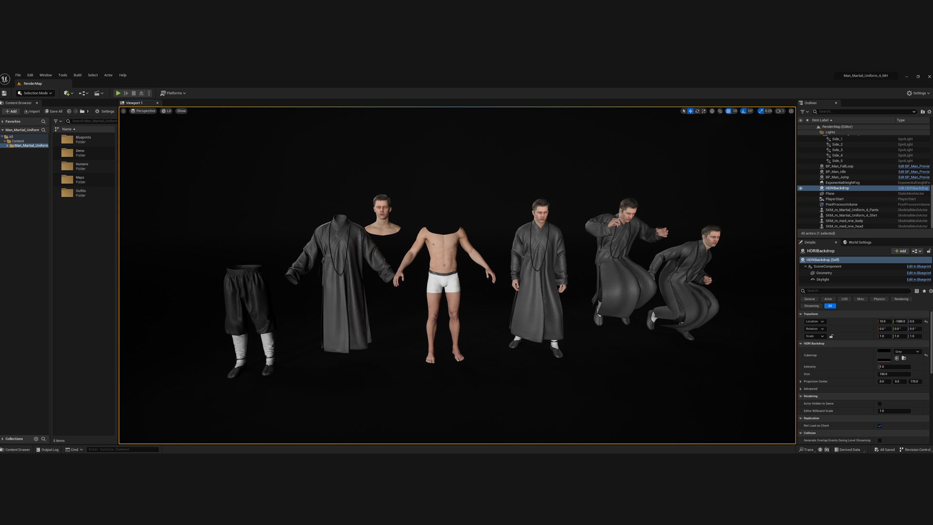 Man in Martial Suit 4 - Modular - Rigged Low-poly 3D model_5