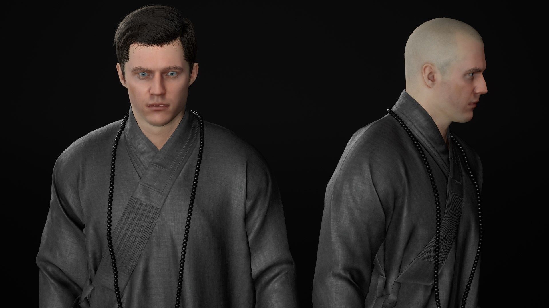 Man in Martial Suit 4 - Modular - Rigged Low-poly 3D model_21