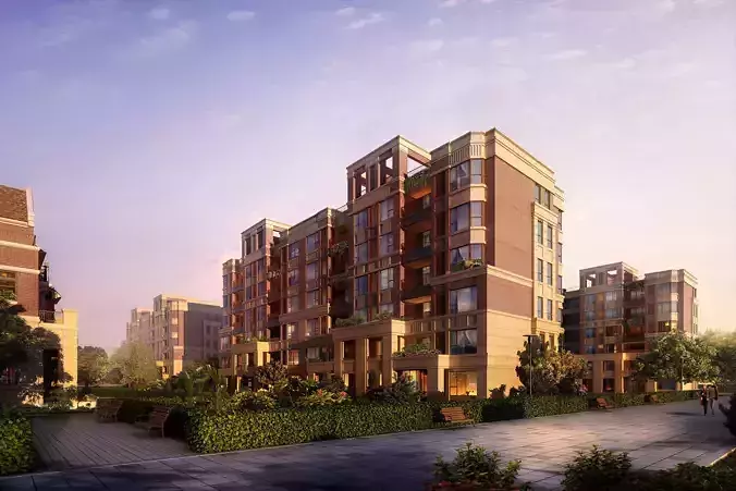 3Dmax fashion city commercial square building 354