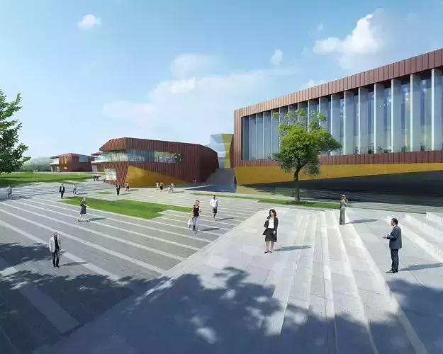 3Dmax fashion city commercial square building 359