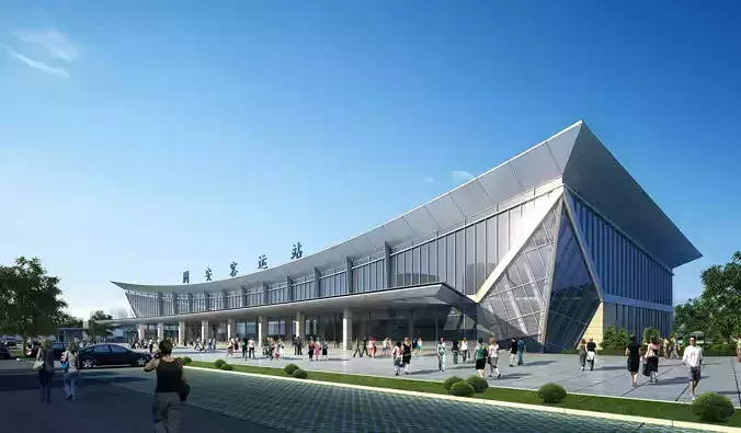 3Dmax fashion city commercial square building 361