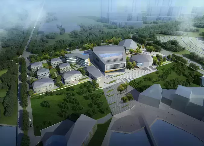 3Dmax fashion city commercial square building 362