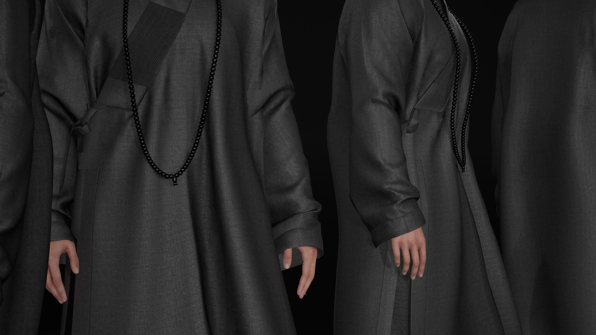 Woman in Martial Suit 4 - Modular - Rigged Low-poly 3D model_22