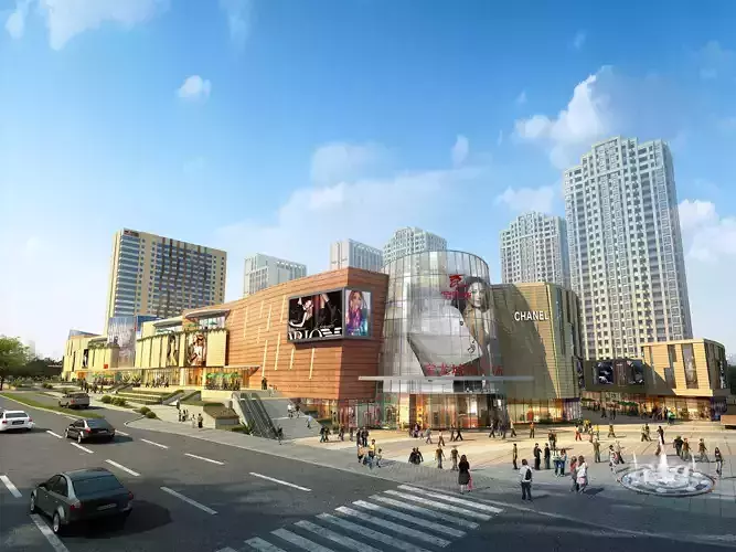 3Dmax fashion city commercial square building 366