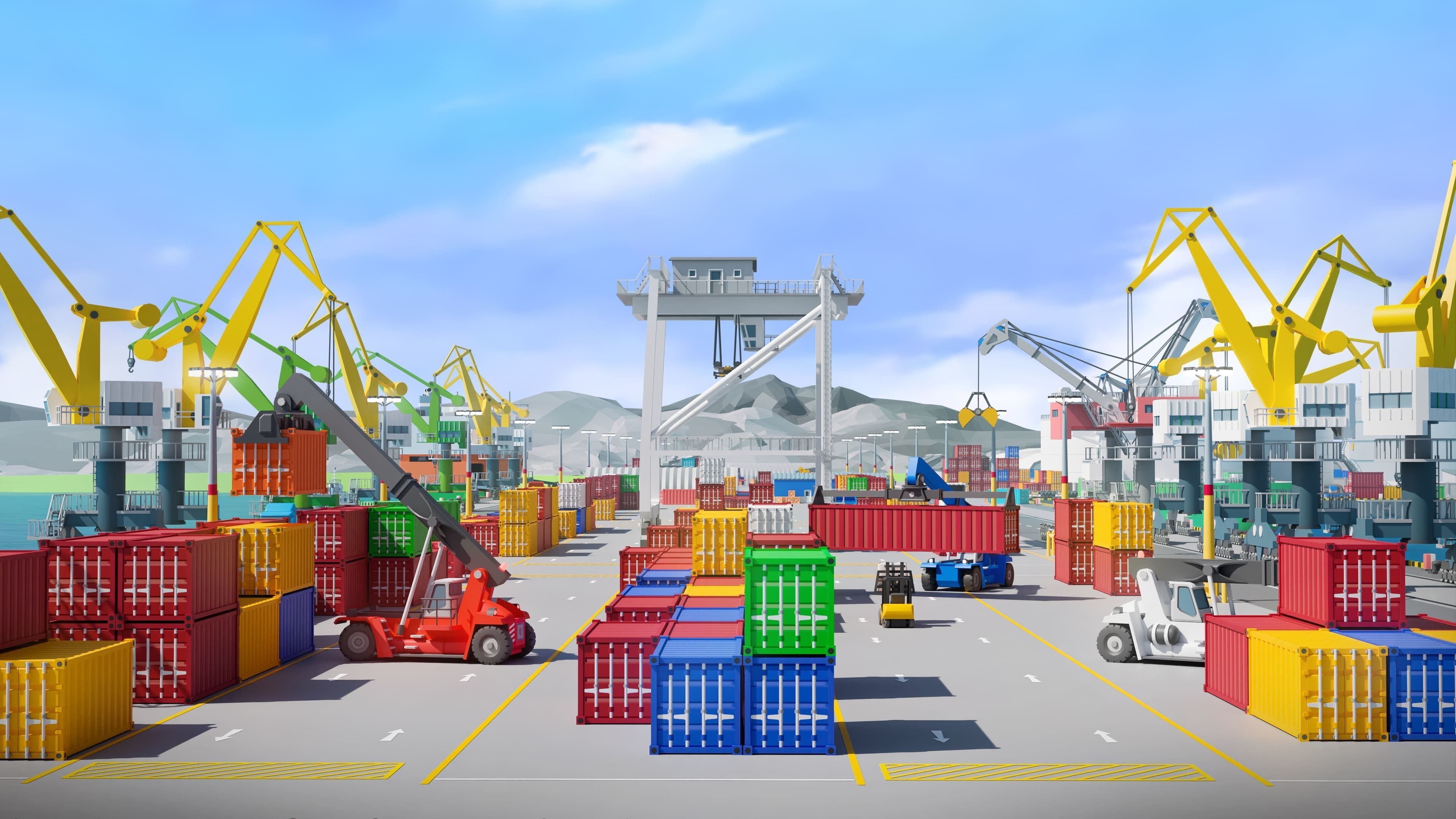 Port 1 Low-poly 3D model_24