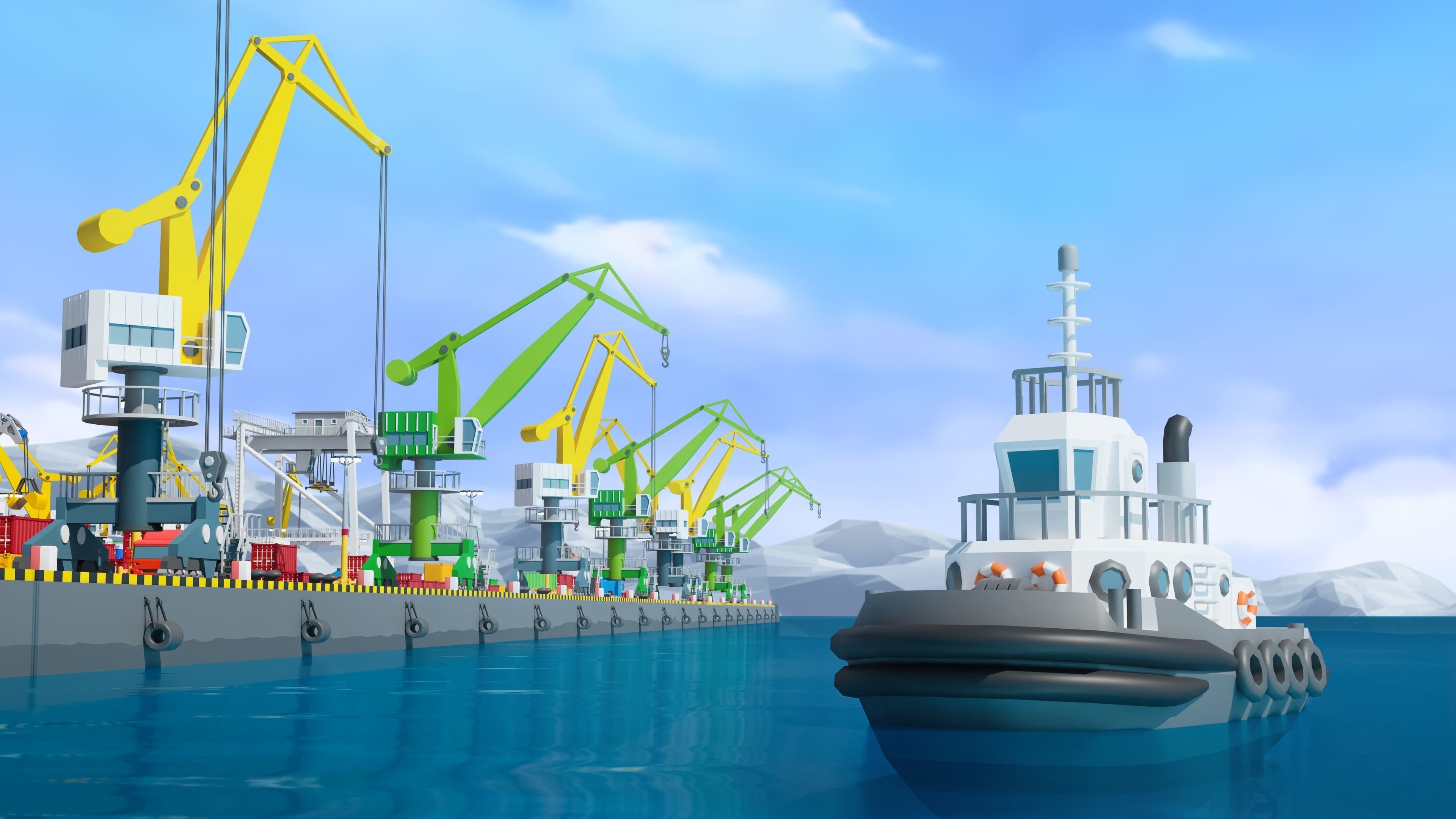 Port 1 Low-poly 3D model_22