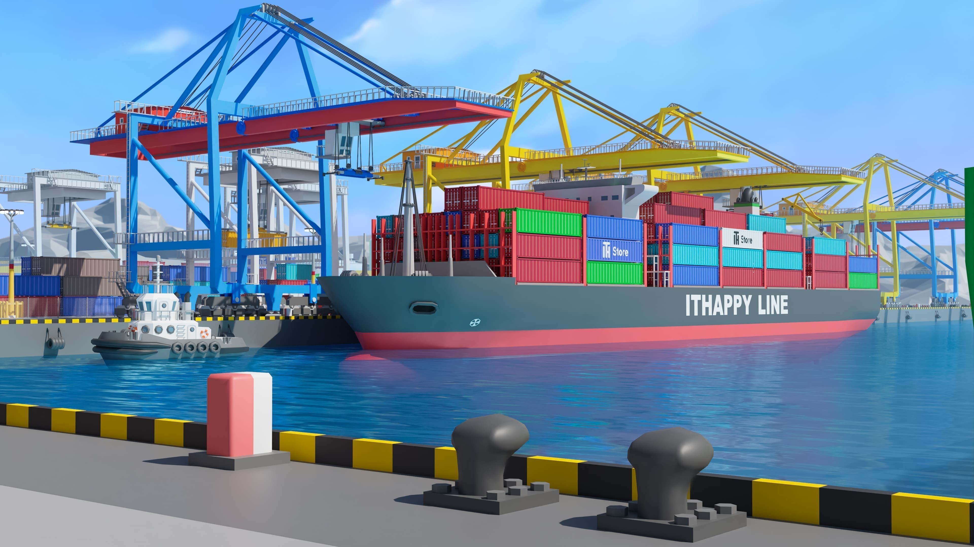 Port 1 Low-poly 3D model_31