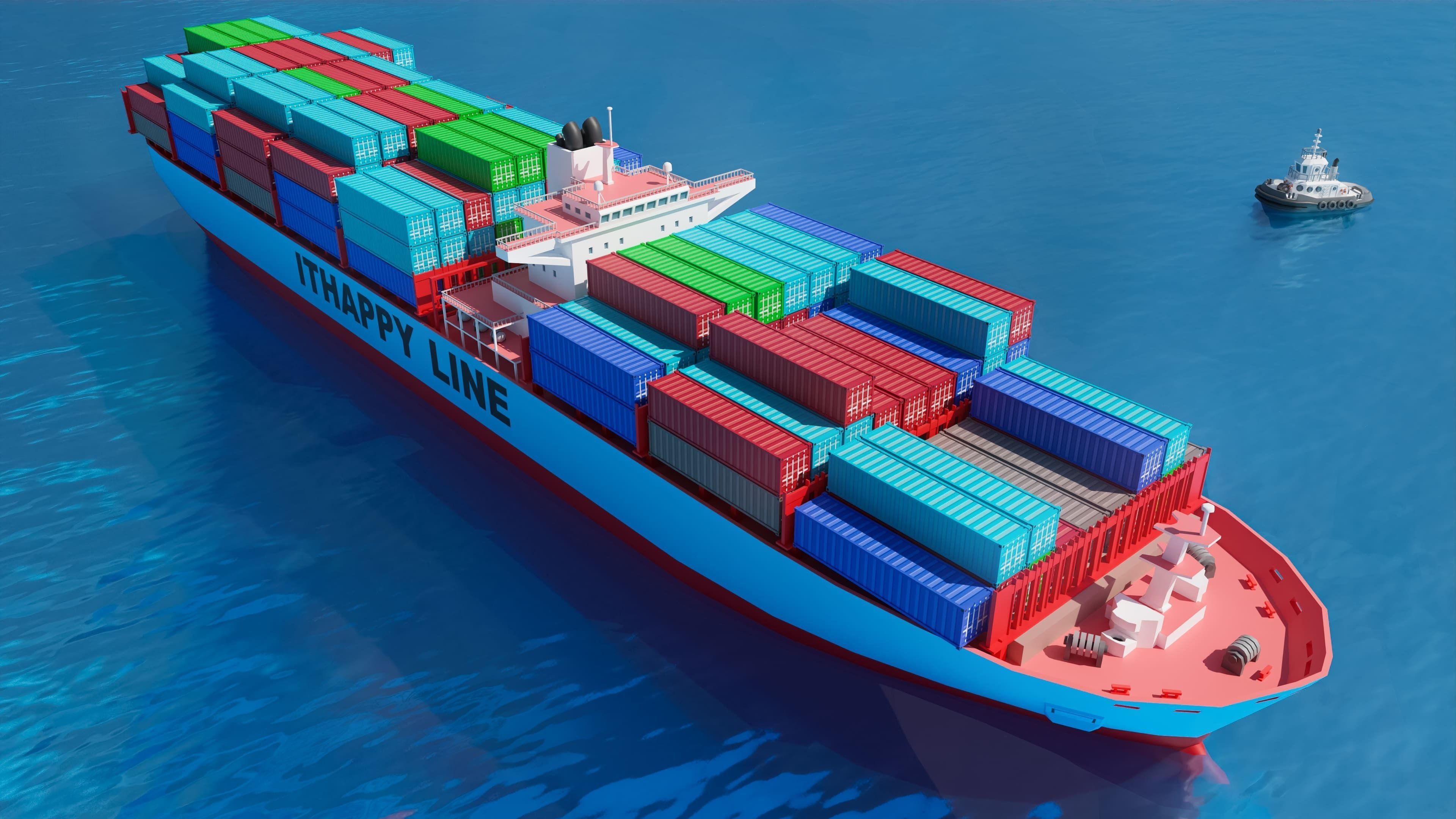 Port 1 Low-poly 3D model_14