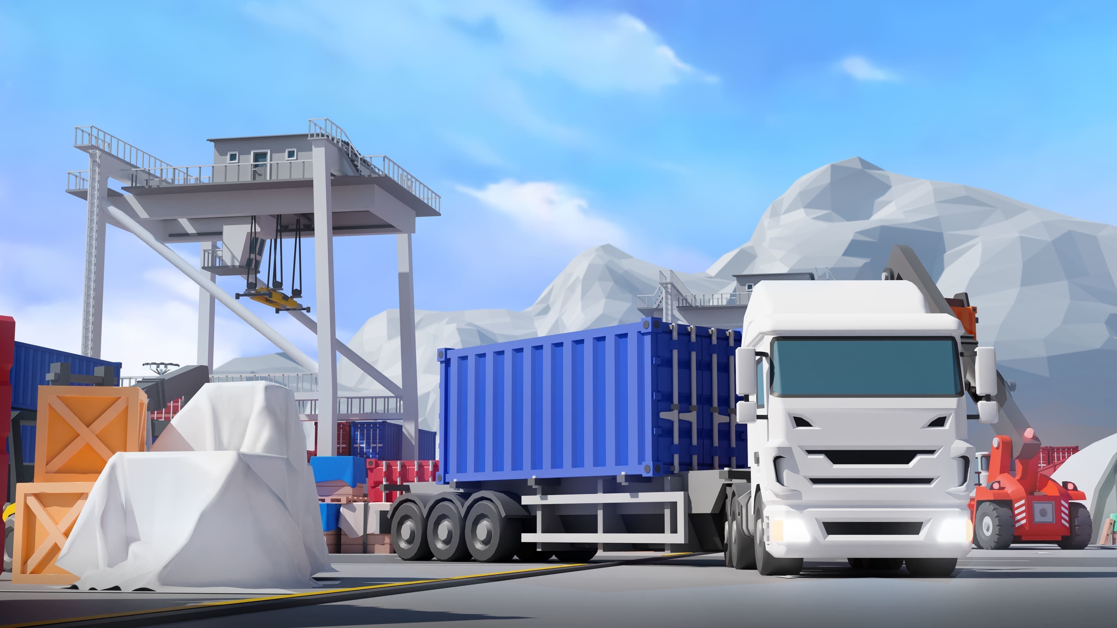 Port 1 Low-poly 3D model_26