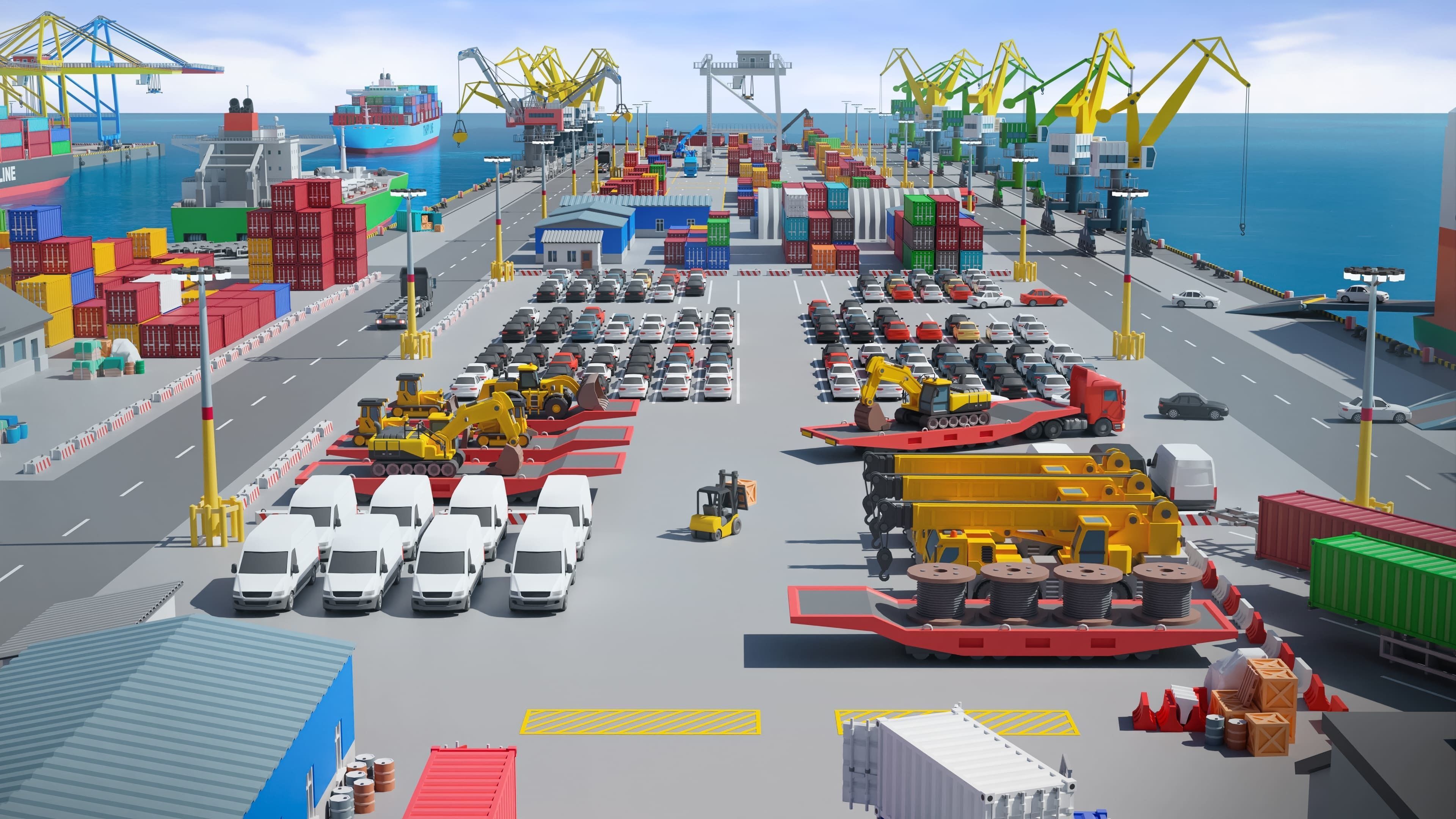 Port 1 Low-poly 3D model_37