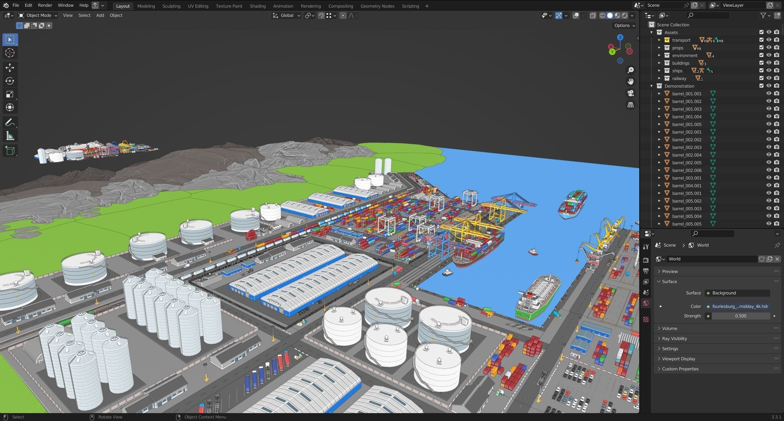 Port 1 Low-poly 3D model_44