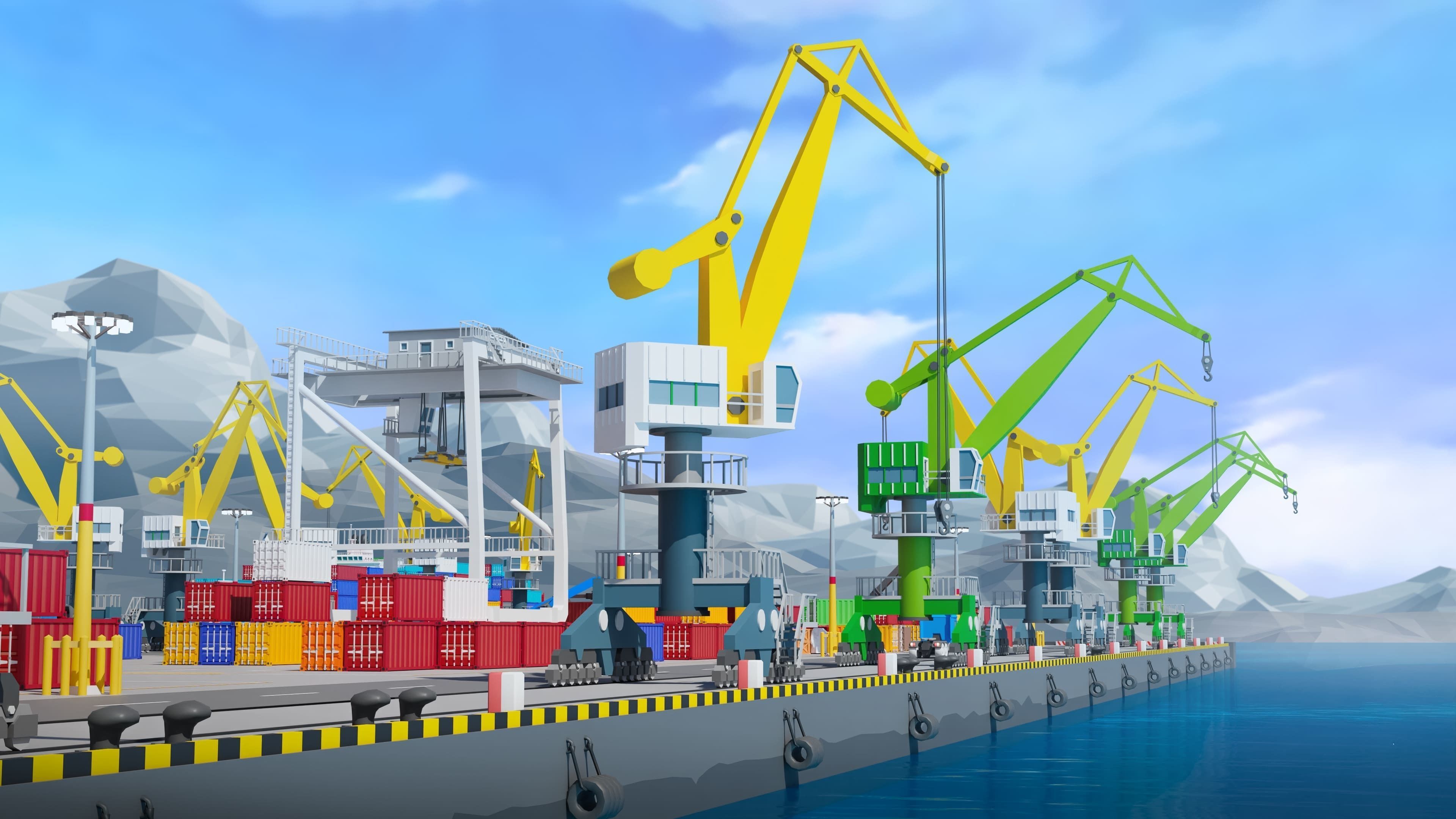 Port 1 Low-poly 3D model_15