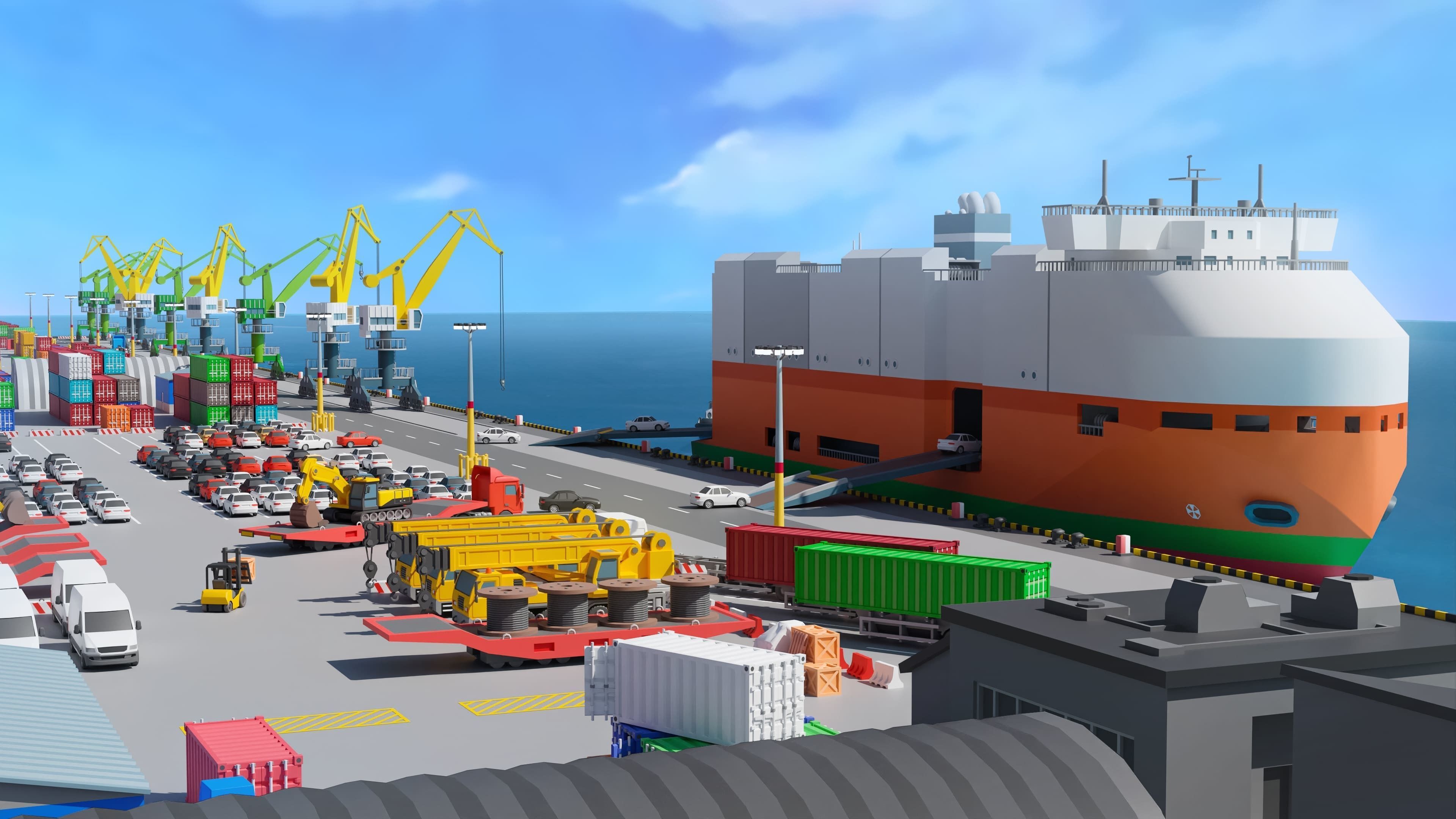Port 1 Low-poly 3D model_17