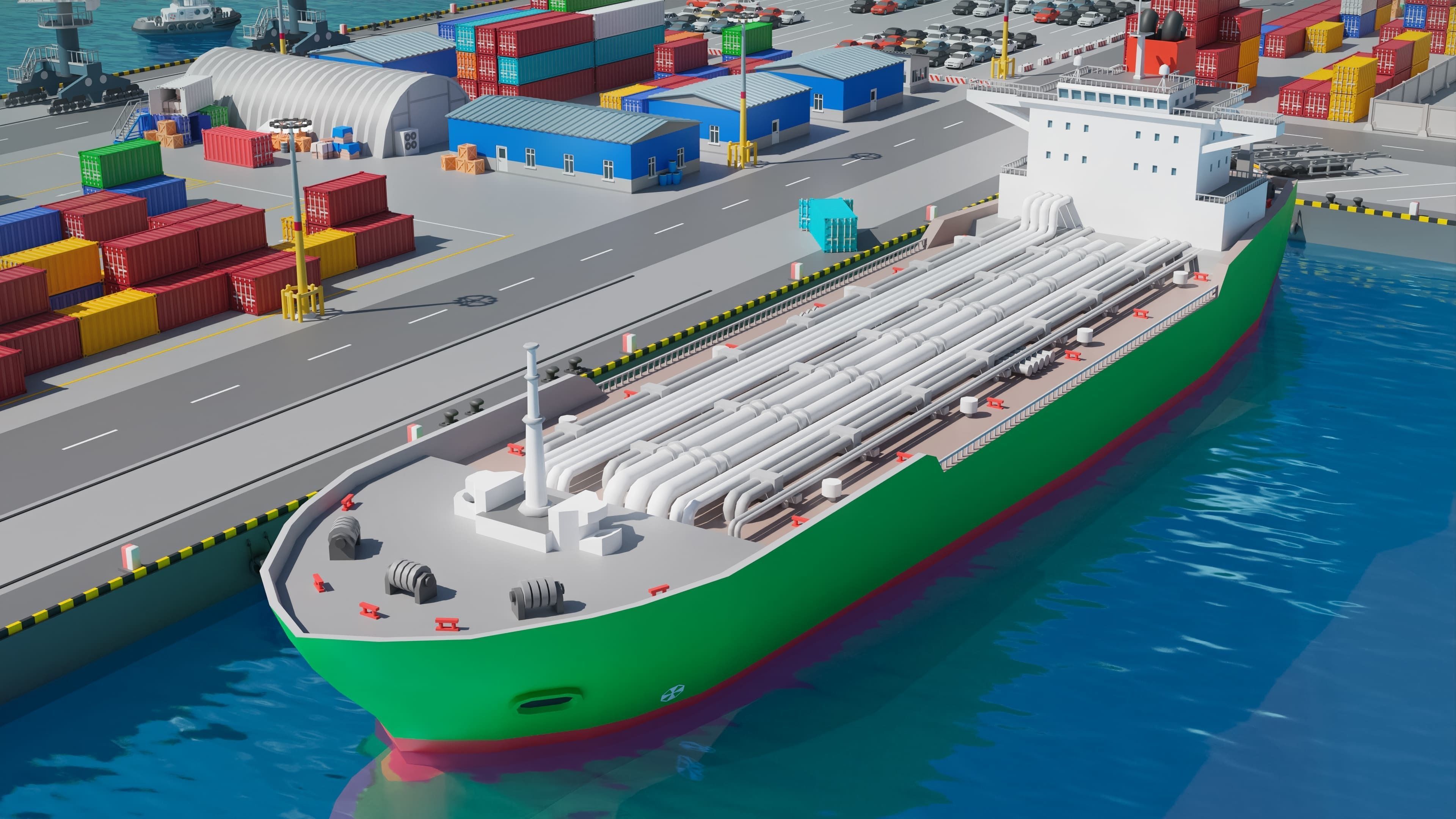 Port 1 Low-poly 3D model_30